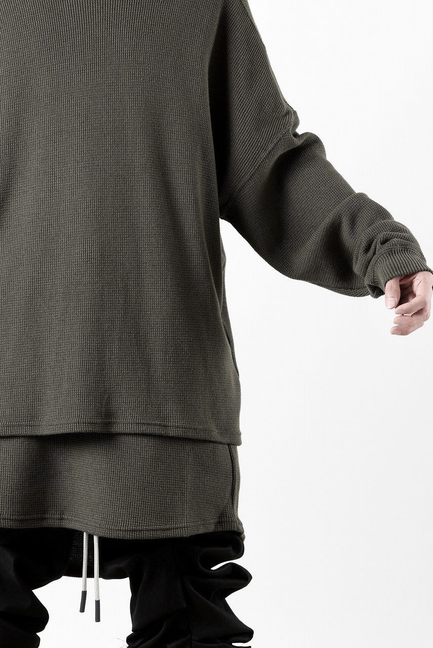 A.F ARTEFACT OVER SIZE TOP / RIB KNIT JERSEY (OLIVE)