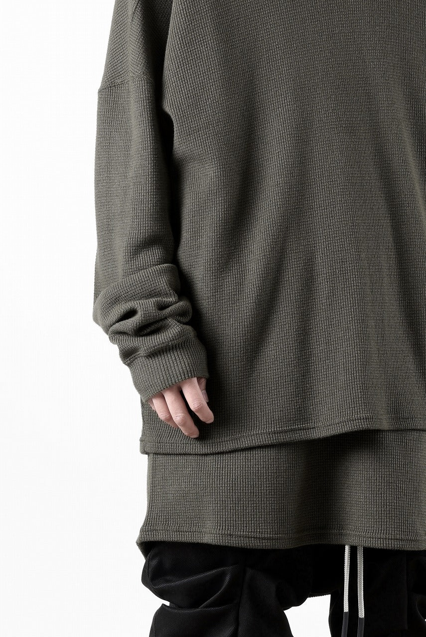 A.F ARTEFACT OVER SIZE TOP / RIB KNIT JERSEY (OLIVE)