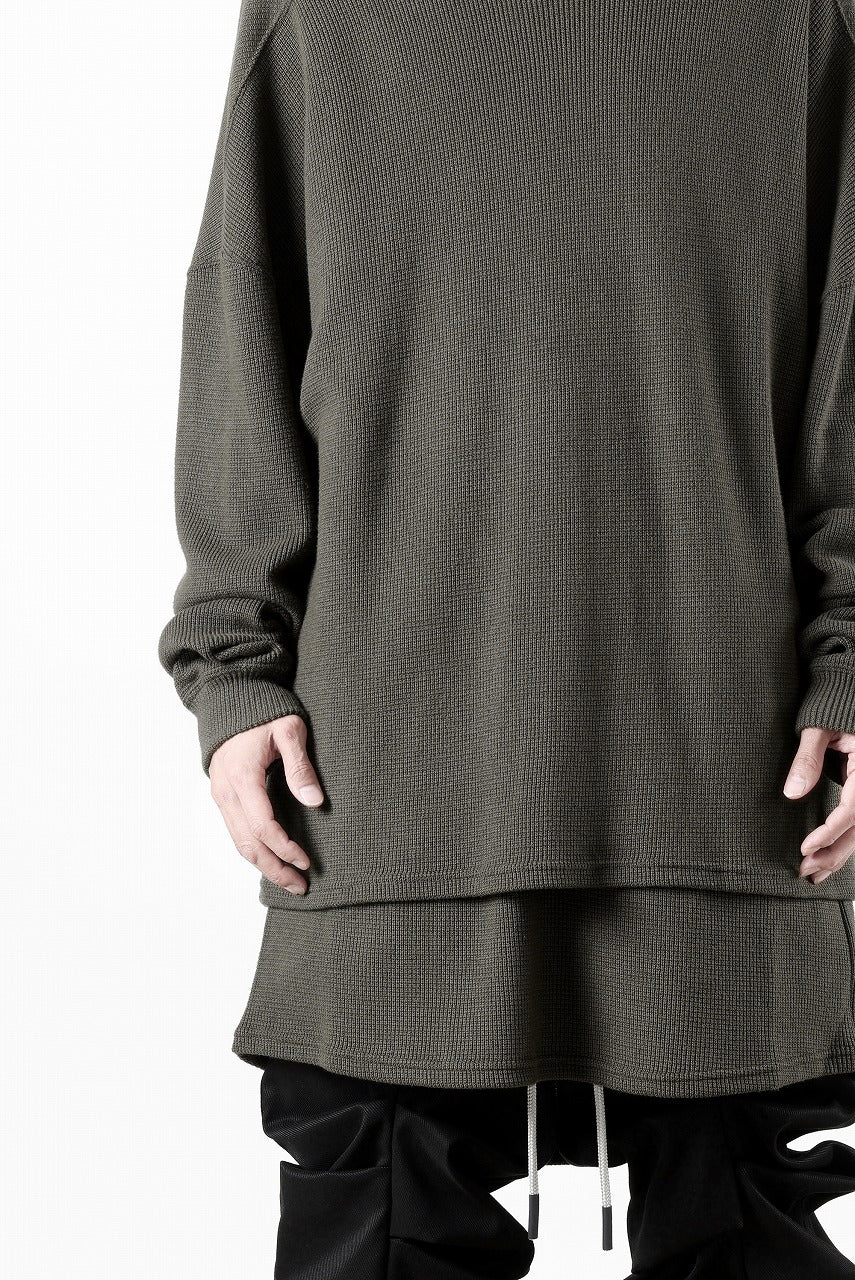 A.F ARTEFACT OVER SIZE TOP / RIB KNIT JERSEY (OLIVE)