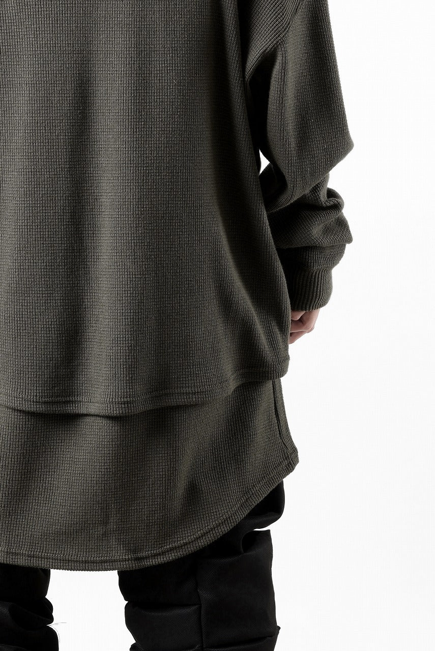 A.F ARTEFACT OVER SIZE TOP / RIB KNIT JERSEY (OLIVE)