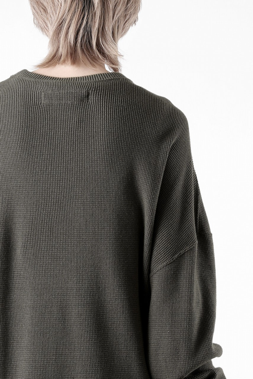 A.F ARTEFACT OVER SIZE TOP / RIB KNIT JERSEY (OLIVE)