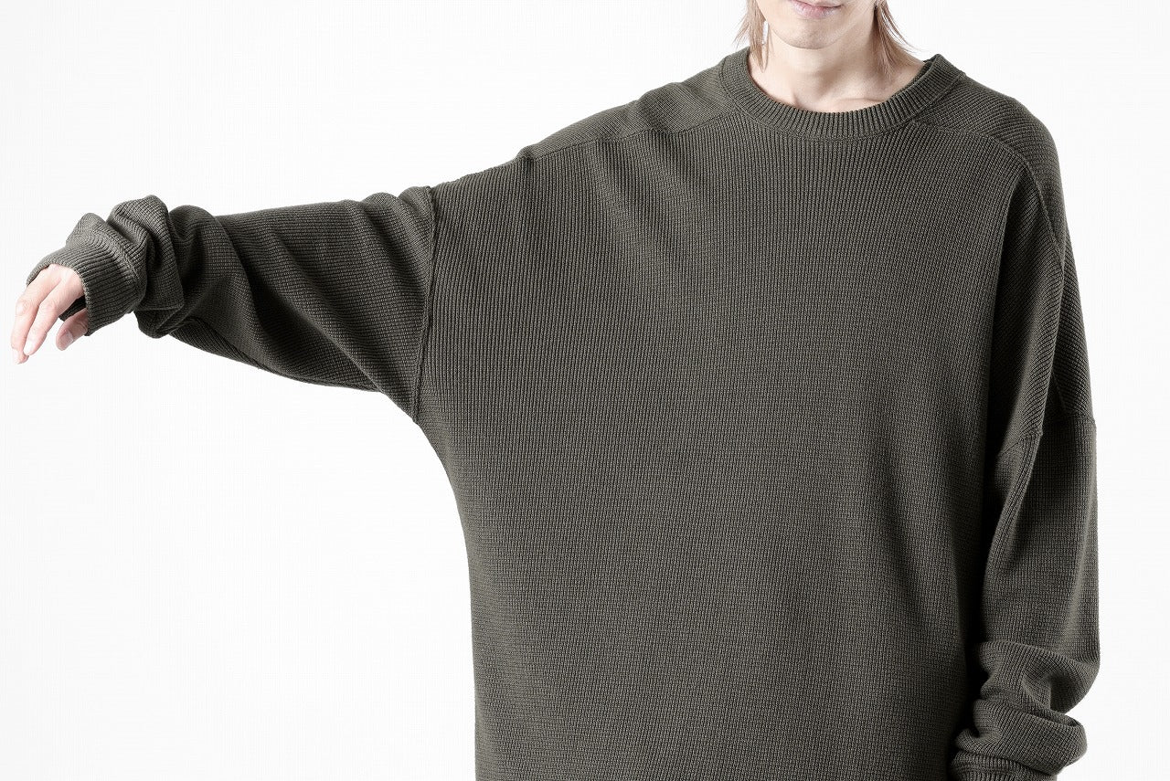 A.F ARTEFACT OVER SIZE TOP / RIB KNIT JERSEY (OLIVE)