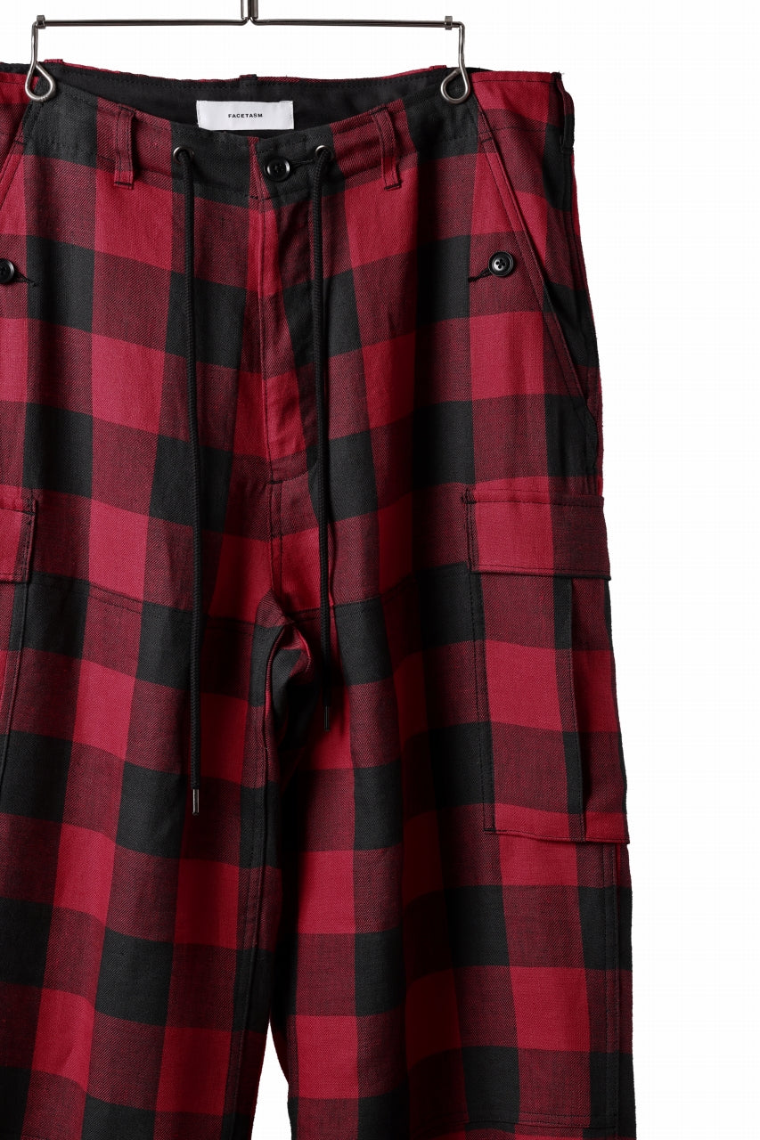 Load image into Gallery viewer, FACETASM BUFFALO PLAID FIELD PANTS (RED×BLACK)