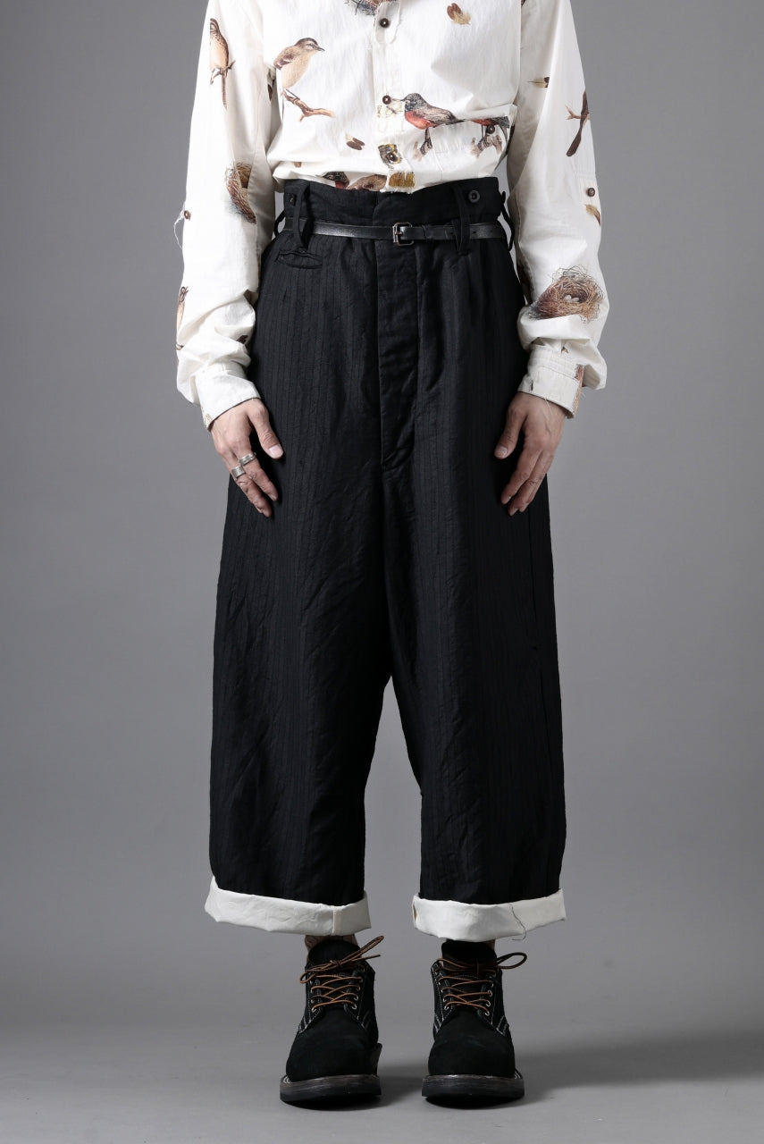 KLASICA GALWAY - Hb CUT OFF BOLD STRAIGHT TROUSERS / HIGH DENSITY HERRING BONE (DARK NIGHT)