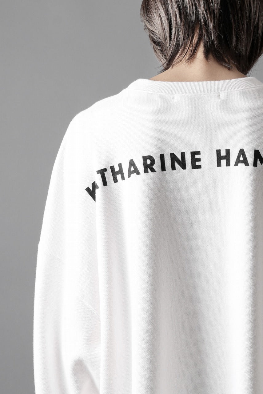 Load image into Gallery viewer, KATHARINE HAMNETT ARTICLE RIBED PULLOVER / BACK LOGO (WHITE)