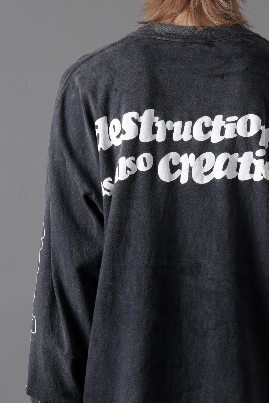 READYMADE L/S T-SHIRT DESTRUCTION (BLACK)