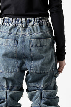 画像をギャラリービューアに読み込む, A.F ARTEFACT MONSTER TUCK VOLUME BAGGY PANTS / FADED AGEING DENIM (BLUE)