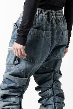 画像をギャラリービューアに読み込む, A.F ARTEFACT MONSTER TUCK VOLUME BAGGY PANTS / FADED AGEING DENIM (BLUE)