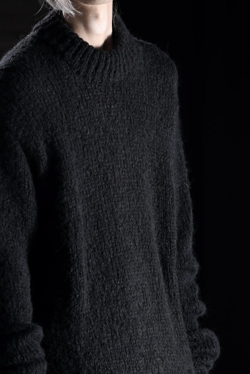 画像をギャラリービューアに読み込む, thom/krom MOCK NECK KNIT PULLOVER / ALPACA WOOL (BLACK)