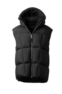 thom/krom BIG HOODIE OVERSIZED VEST / WARM PUFFER (BLACK)