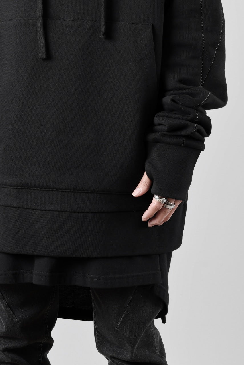 thom/krom SWEAT HOODIE PARKA / ORGANIC FRENCH TERRY (BLACK)