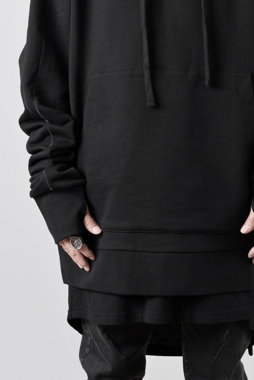 thom/krom SWEAT HOODIE PARKA / ORGANIC FRENCH TERRY (BLACK)