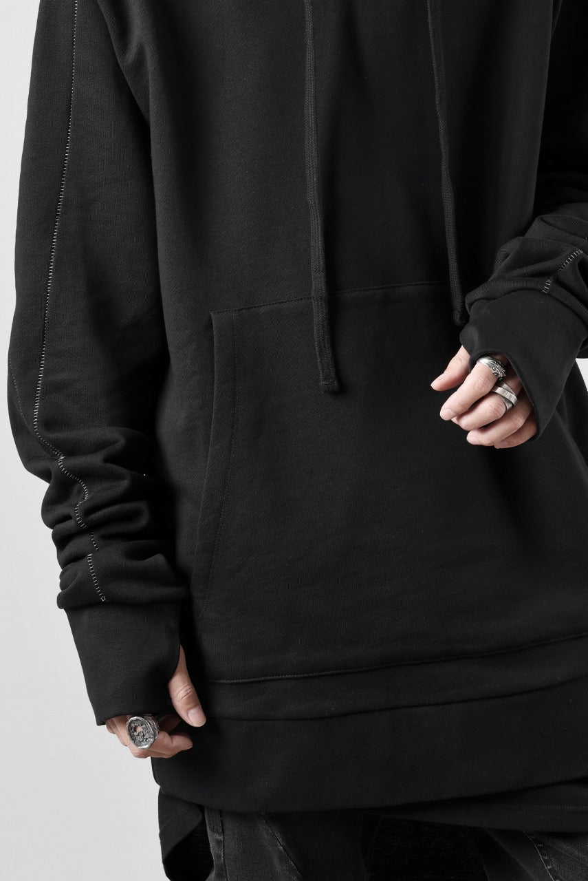 thom/krom SWEAT HOODIE PARKA / ORGANIC FRENCH TERRY (BLACK)