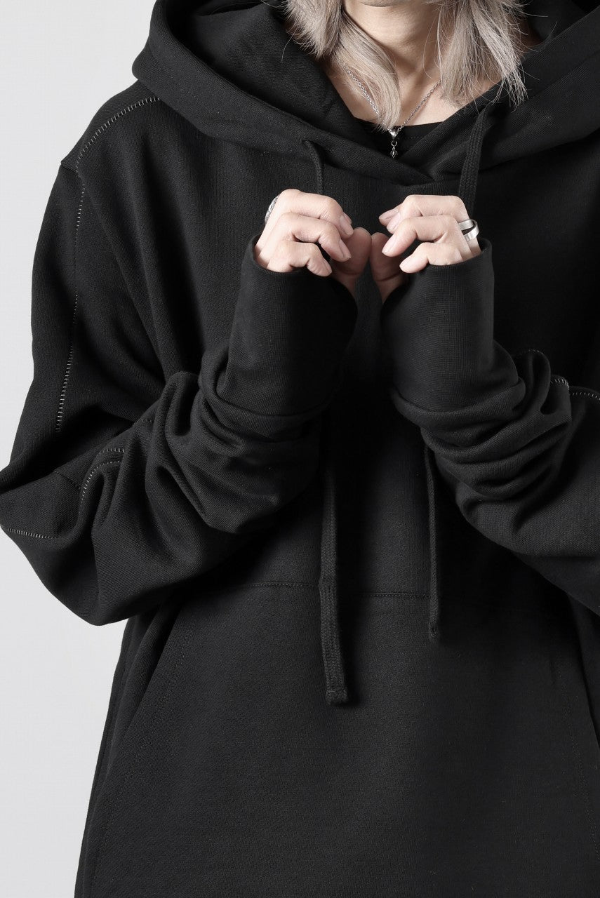 thom/krom SWEAT HOODIE PARKA / ORGANIC FRENCH TERRY (BLACK)