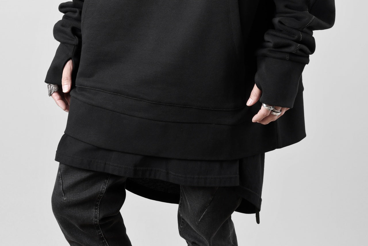 thom/krom SWEAT HOODIE PARKA / ORGANIC FRENCH TERRY (BLACK)