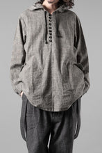 画像をギャラリービューアに読み込む, A TENTATIVE ATELIER Branka WASHED HOUNDSTOOTH OVERSIZE HOODY (DARK BROWN)