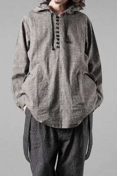 画像をギャラリービューアに読み込む, A TENTATIVE ATELIER Branka WASHED HOUNDSTOOTH OVERSIZE HOODY (DARK BROWN)