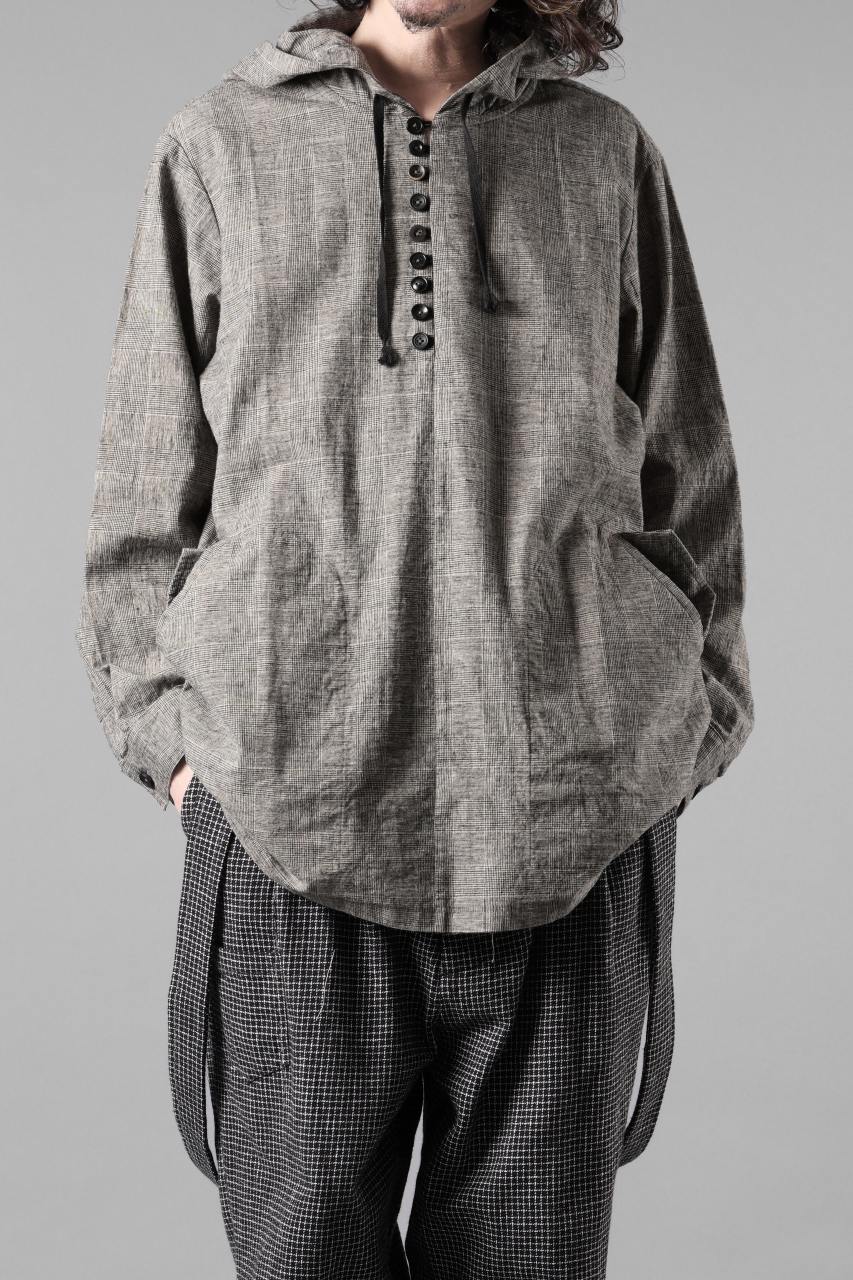 画像をギャラリービューアに読み込む, A TENTATIVE ATELIER Branka WASHED HOUNDSTOOTH OVERSIZE HOODY (DARK BROWN)