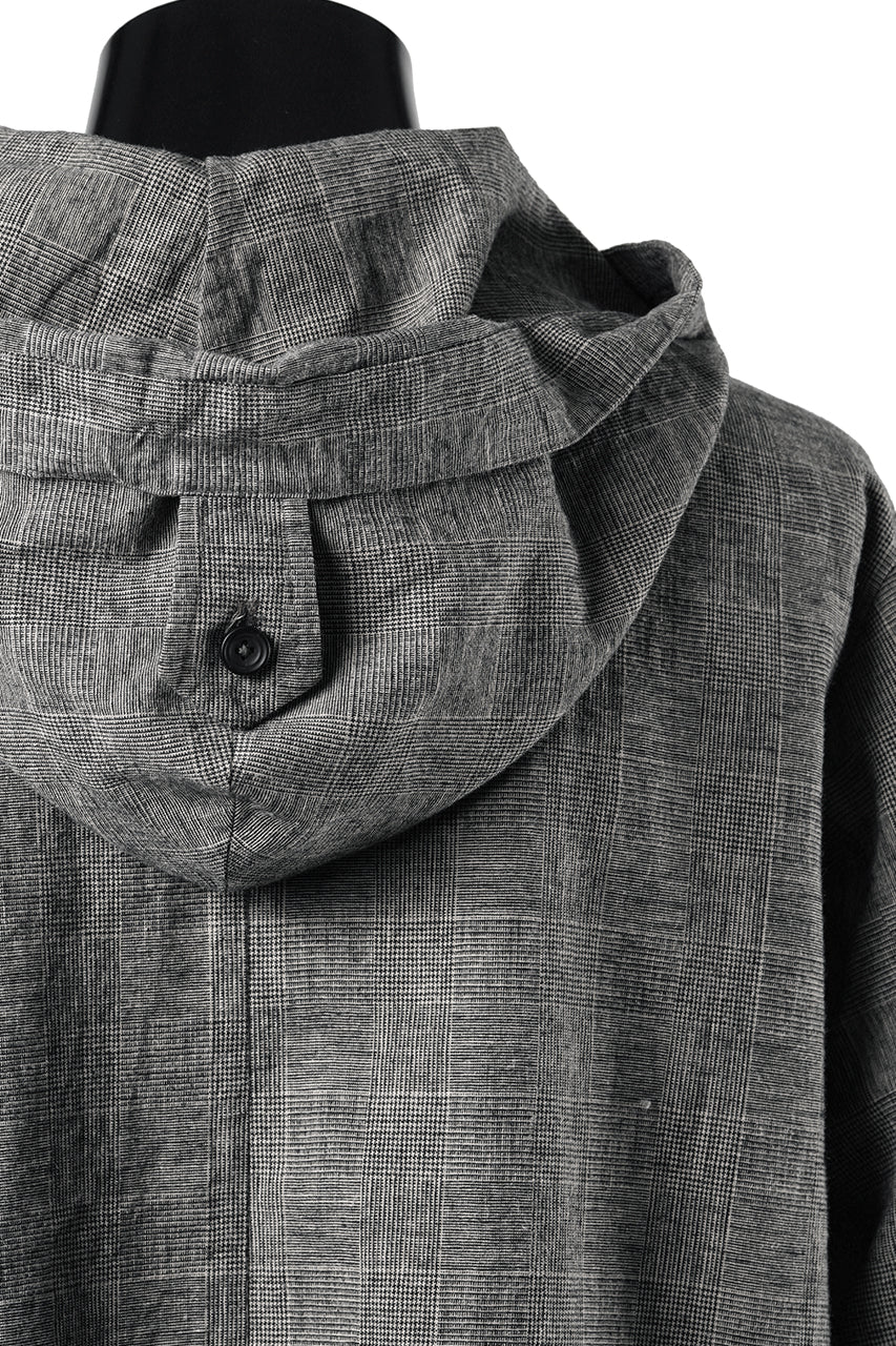 画像をギャラリービューアに読み込む, A TENTATIVE ATELIER Branka WASHED HOUNDSTOOTH OVERSIZE HOODY (DARK BROWN)