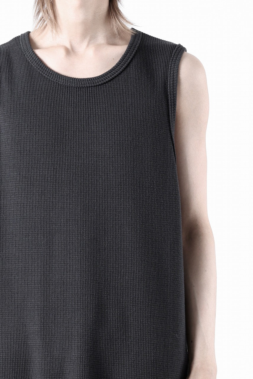 A.F ARTEFACT LONG LENGTH SLEEVELESS TOP / RIB KNIT JERSEY (D.GREY)