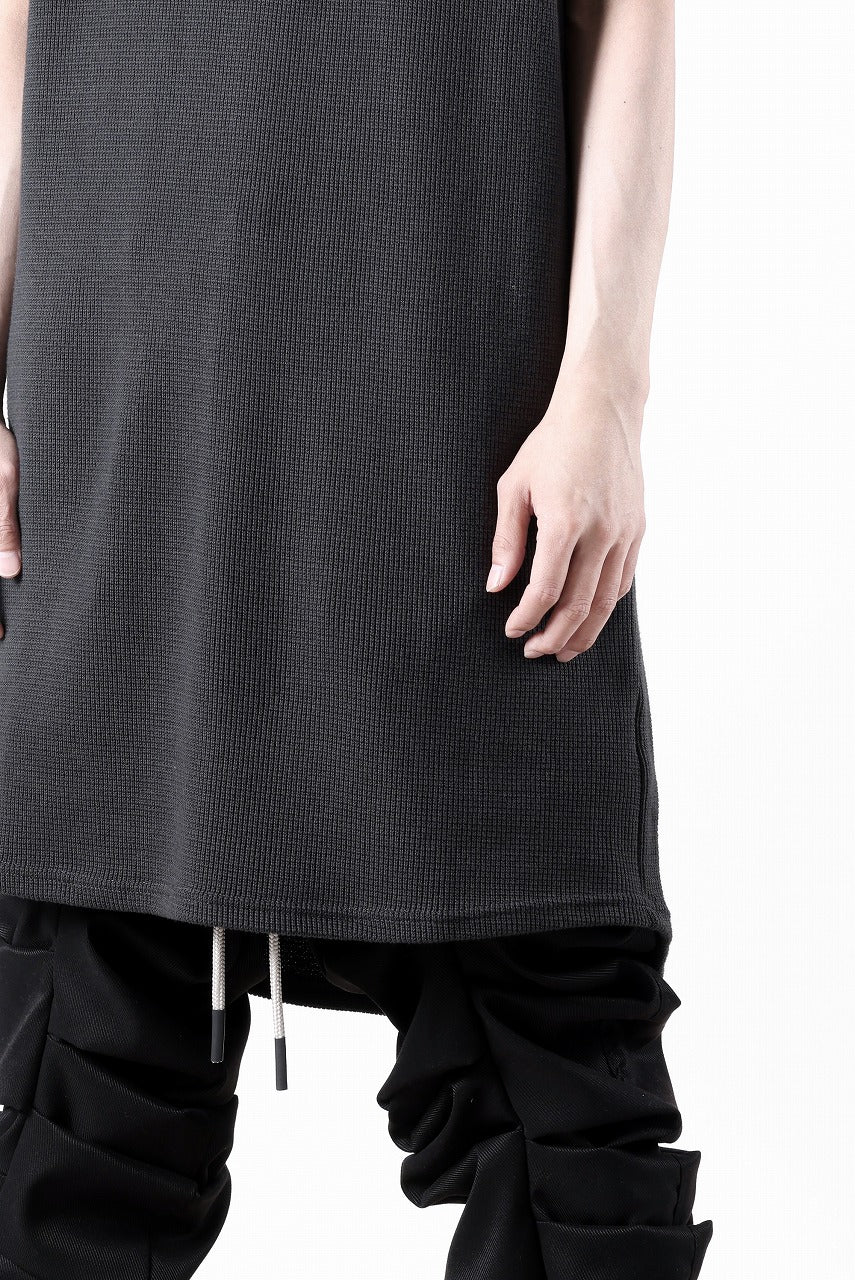 A.F ARTEFACT LONG LENGTH SLEEVELESS TOP / RIB KNIT JERSEY (D.GREY)