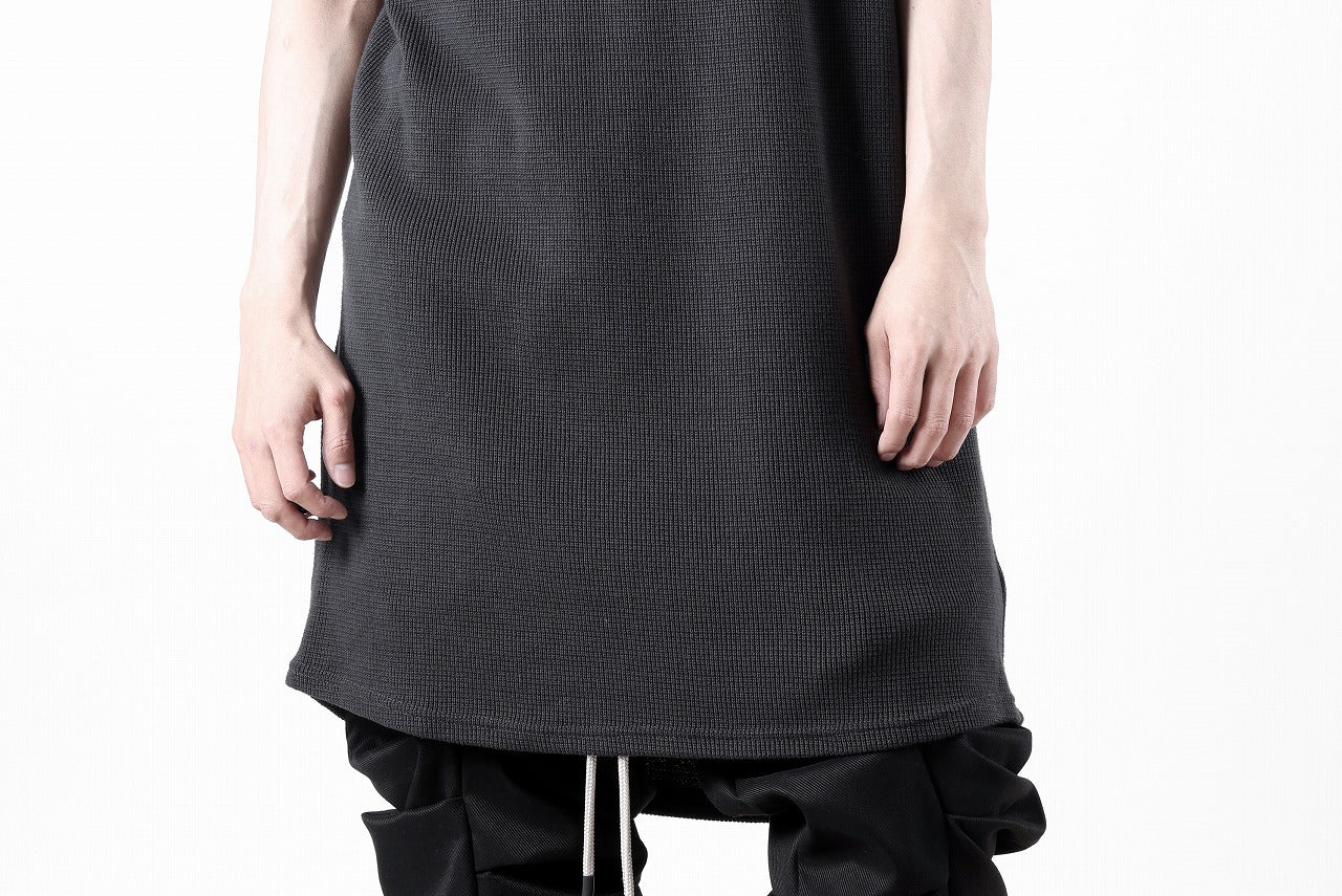 A.F ARTEFACT LONG LENGTH SLEEVELESS TOP / RIB KNIT JERSEY (D.GREY)