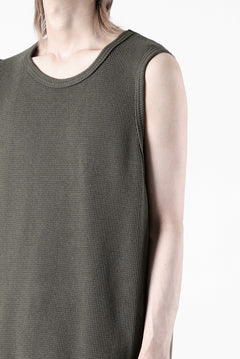 画像をギャラリービューアに読み込む, A.F ARTEFACT LONG LENGTH SLEEVELESS TOP / RIB KNIT JERSEY (OLIVE)