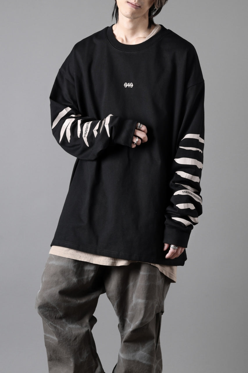 A.F ARTEFACT HEAVY WEIGHT C/JERSEY LS TOPS / PRINT TYPE-B (BLACK)