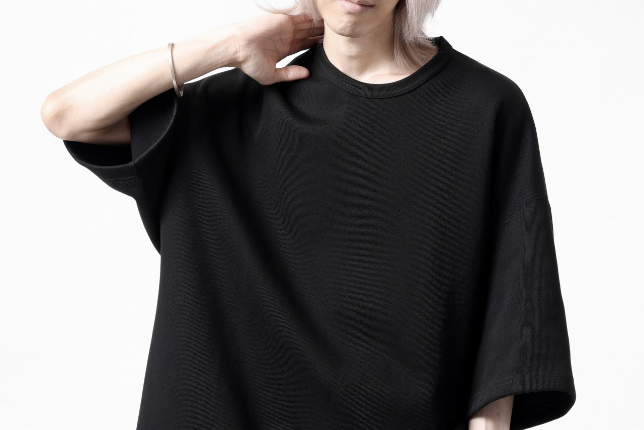 N/07 OVER SIZE TOP / RIBBED CARDBOARD KNIT JERSEY (BLACK)
