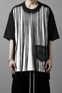 OBLADI TWO LAYER FRINGE CUT T SHIRT WITH JEANS POCKET (BLACK)