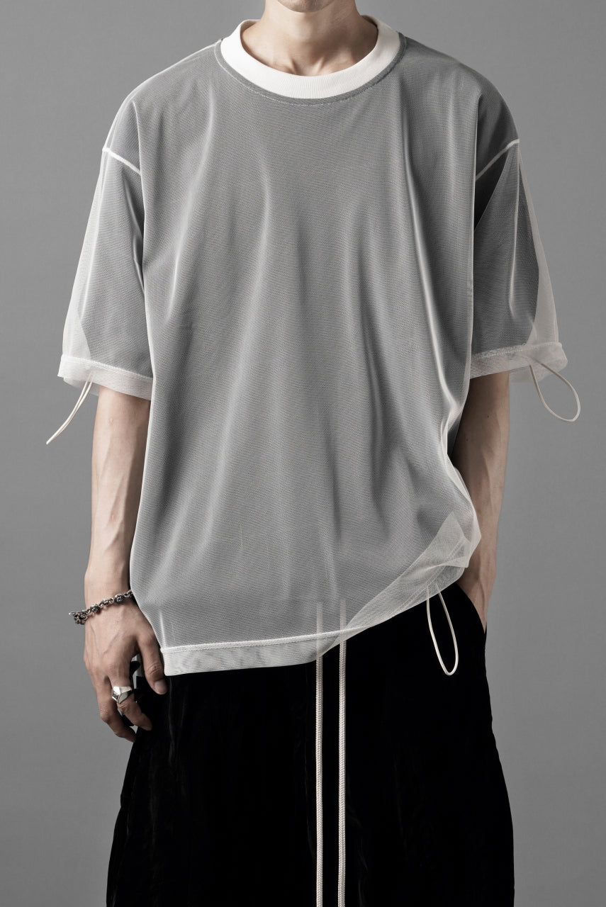 OBLADI TWO LAYER T SHIRT IN BLACK WITH WHITE MESH (BLACK)