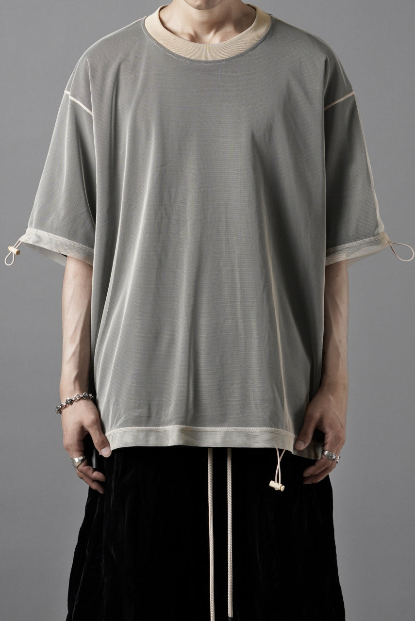 OBLADI TWO LAYER T SHIRT IN BLACK WITH BEIGE MESH (BLACK)