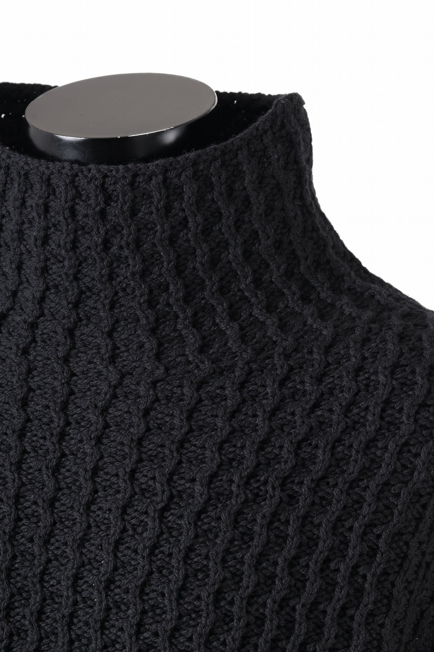 forme d'expression Chunky Ribbed Knit Sweater (Black)