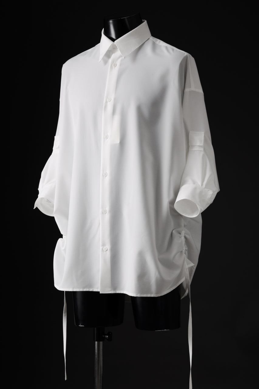 D-VEC CONVERTIBLE L/S SHIRT / STRETCH TAFFETA (MIGAL WHITE)