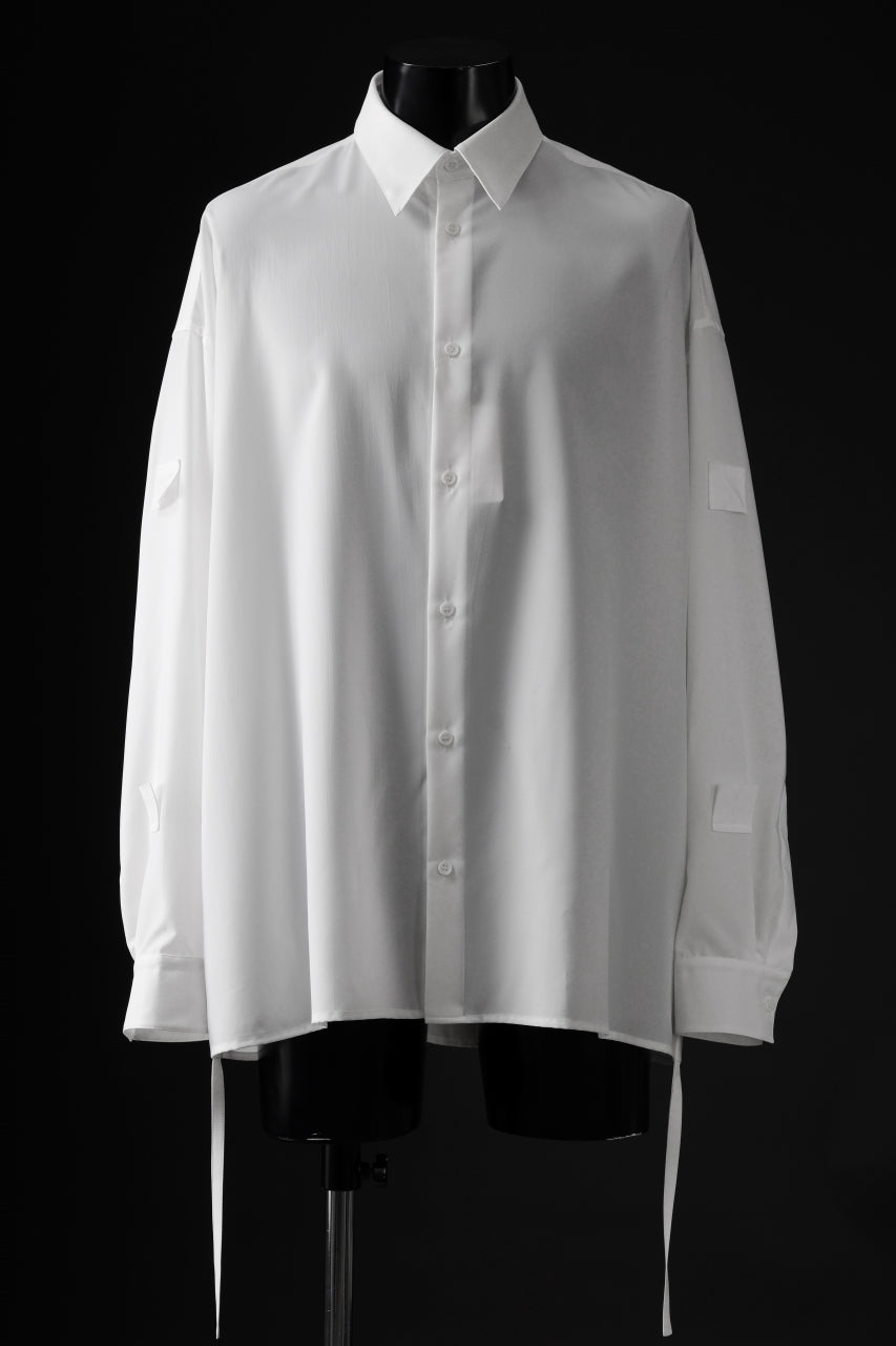 D-VEC CONVERTIBLE L/S SHIRT / STRETCH TAFFETA (MIGAL WHITE)