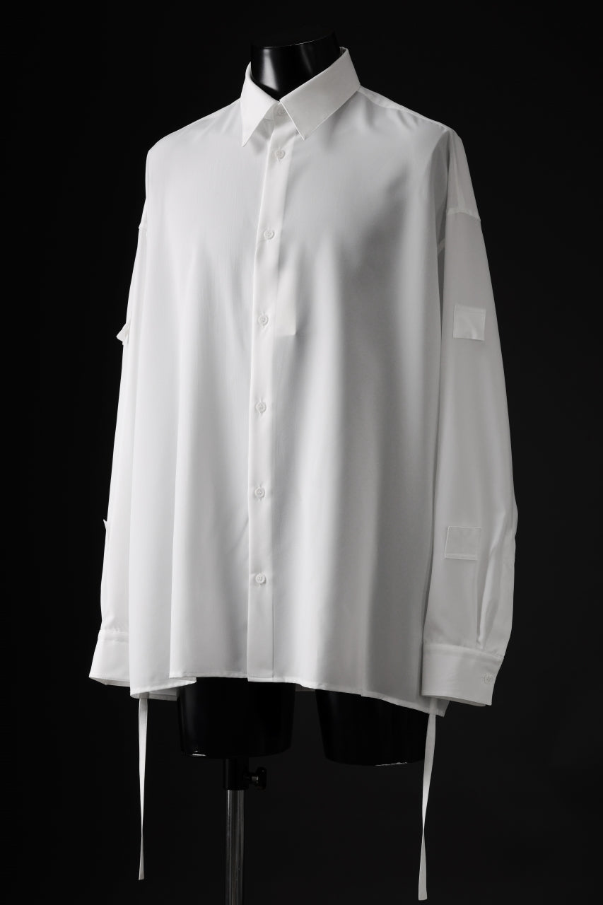 D-VEC CONVERTIBLE L/S SHIRT / STRETCH TAFFETA (MIGAL WHITE)