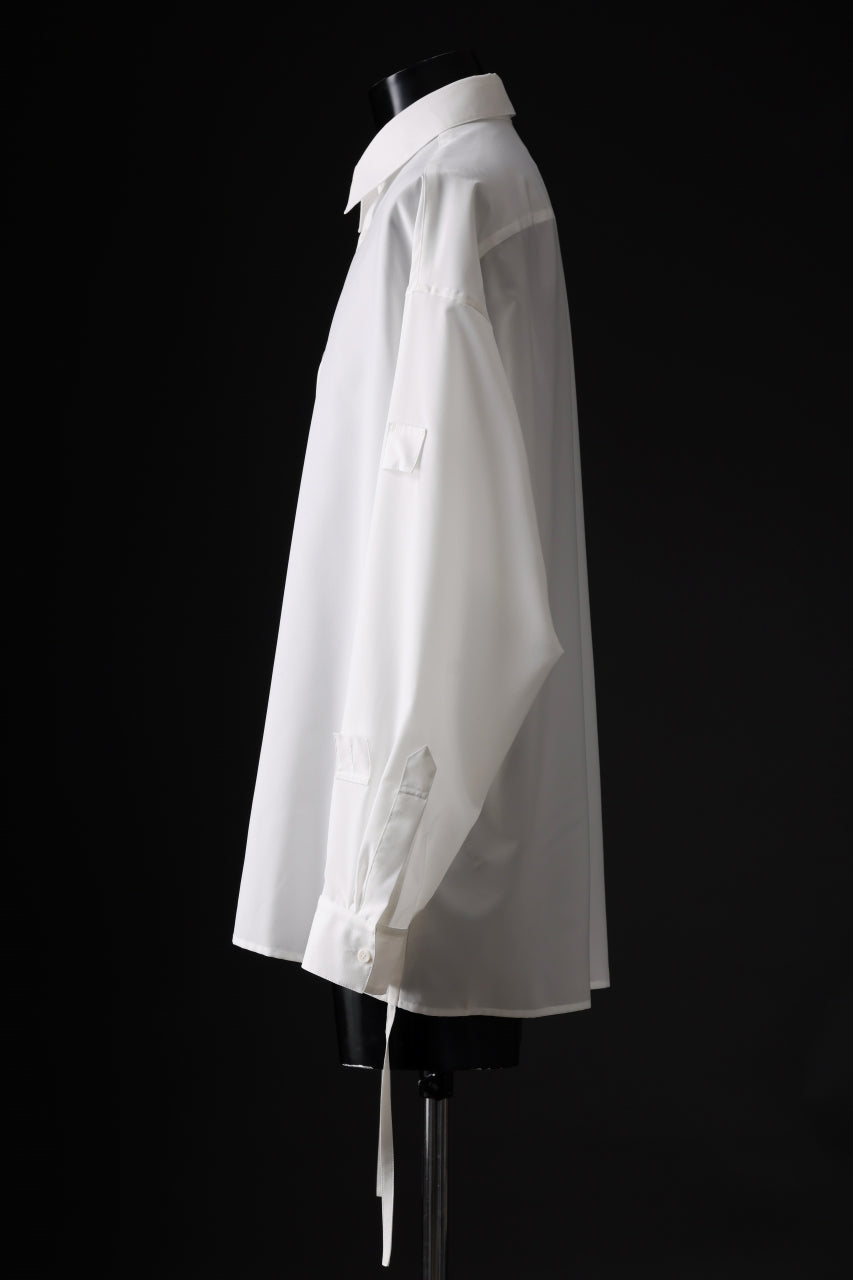 D-VEC CONVERTIBLE L/S SHIRT / STRETCH TAFFETA (MIGAL WHITE)