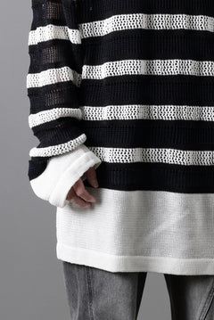 画像をギャラリービューアに読み込む, D-VEC MULTI BORDER LONG KNIT (NAVY)