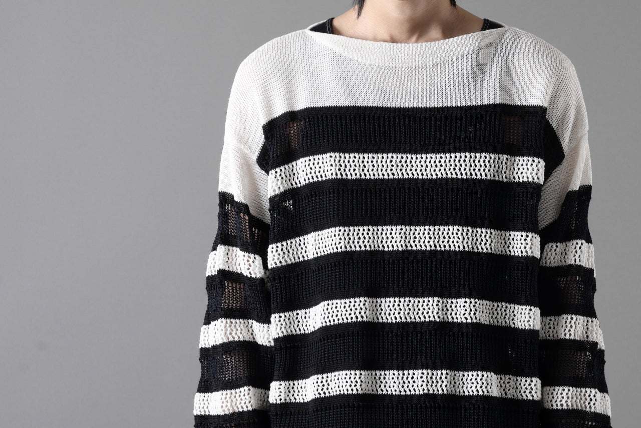 D-VEC MULTI BORDER LONG KNIT (NAVY)