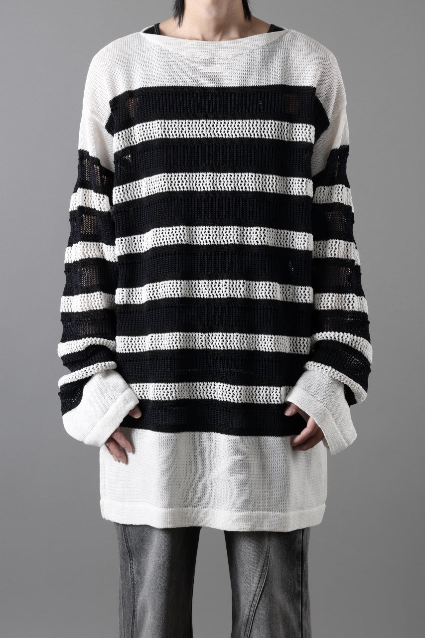 D-VEC MULTI BORDER LONG KNIT (NAVY)