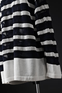 Load image into Gallery viewer, D-VEC MULTI BORDER LONG KNIT (NAVY)