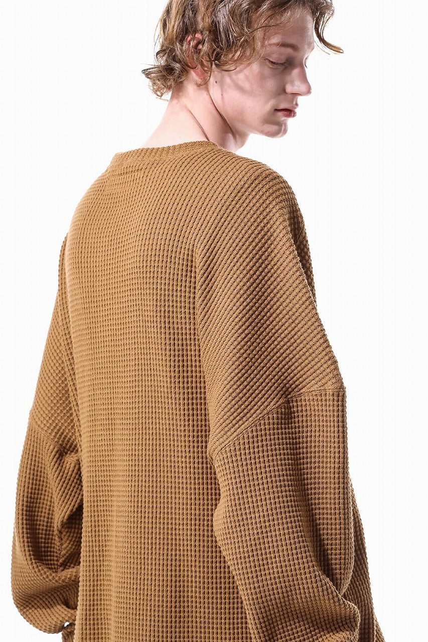 画像をギャラリービューアに読み込む, A.F ARTEFACT OVER SIZE TOP / HEAVY WAFFLE JERSEY (CAMEL)