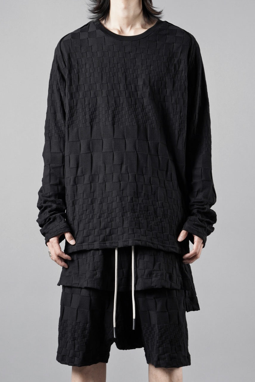 画像をギャラリービューアに読み込む, A.F ARTEFACT GRADIENT PLAID PATTERN SHIVA LONG SLEEVE TOPS (BLACK)