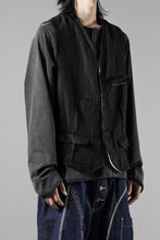 画像をギャラリービューアに読み込む, KLASICA "JEUNET" SQUARE SHAPED LOOSE VEST / OBSCURE STRIPED 3/3 MINI HBT (MID NIGHT)