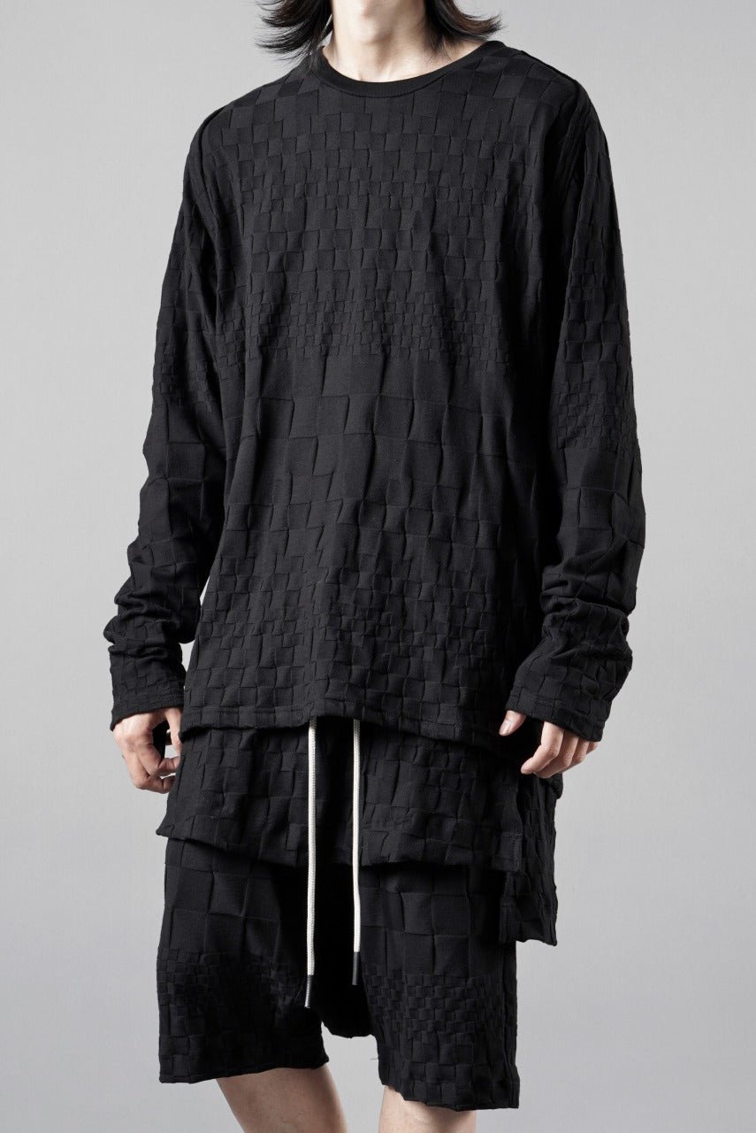 画像をギャラリービューアに読み込む, A.F ARTEFACT GRADIENT PLAID PATTERN SHIVA LONG SLEEVE TOPS (BLACK)
