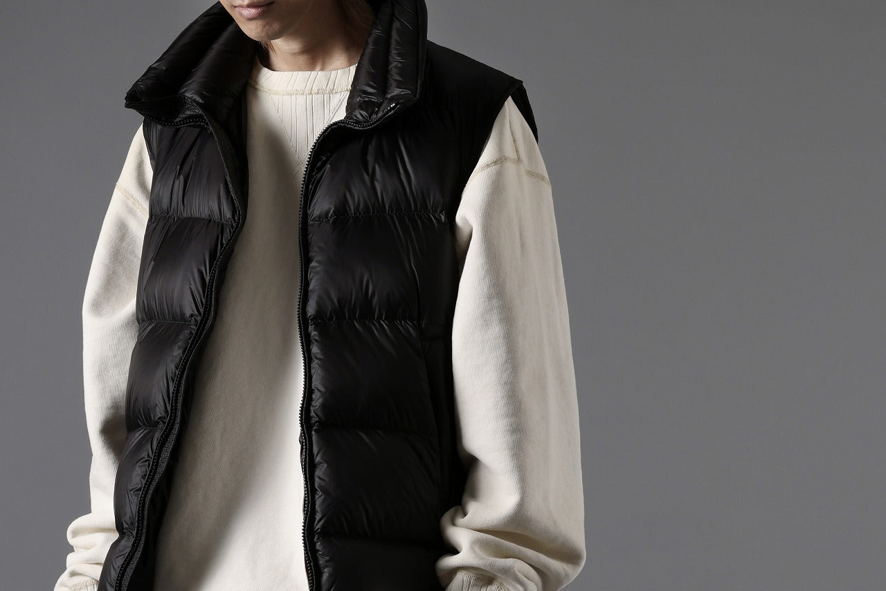 Ten c ASO DOWN VEST / PIECE DYED RIPSTOP 10 DEN + OJJ 11oz (BLACK)