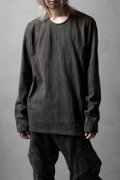 Load image into Gallery viewer, black crow x LOOM exclusive long sleeve tops / sumi dyed cotton jersey (carbon)