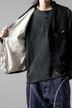 画像をギャラリービューアに読み込む, KLASICA "JEUNET" SQUARE SHAPED LOOSE VEST / OBSCURE STRIPED 3/3 MINI HBT (MID NIGHT)