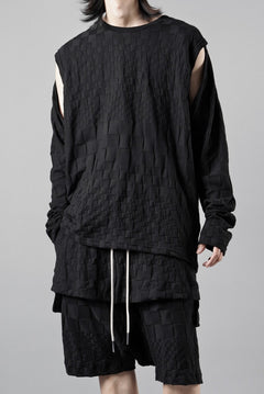 画像をギャラリービューアに読み込む, A.F ARTEFACT GRADIENT PLAID PATTERN SHIVA LONG SLEEVE TOPS (BLACK)