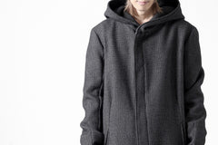 画像をギャラリービューアに読み込む, incarnation HOODED W BREAST BUTTON COAT / MICROSCOPIC CHECK WOOL (T91)